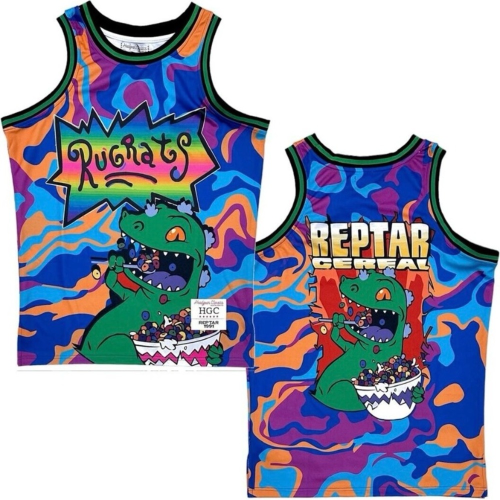 NWT HEADGEAR CLASSICS Nickelodeon Rugrats Reptar Graphic Jersey, Size XS
